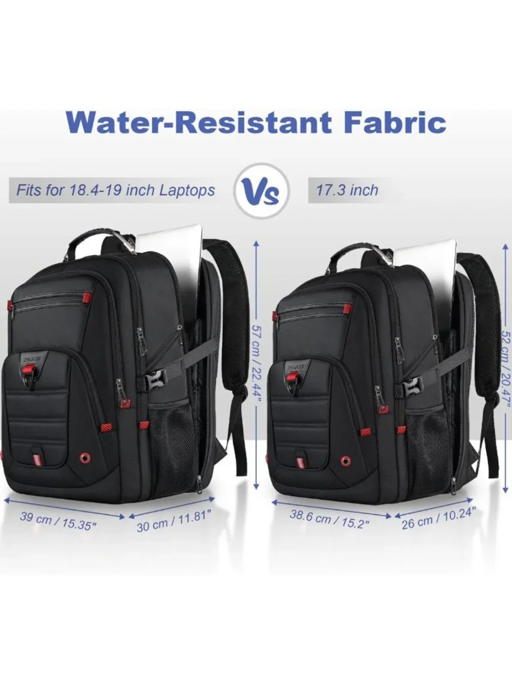 Extra Large 52L Travel Backpack for Men & Women, Fits 17.3